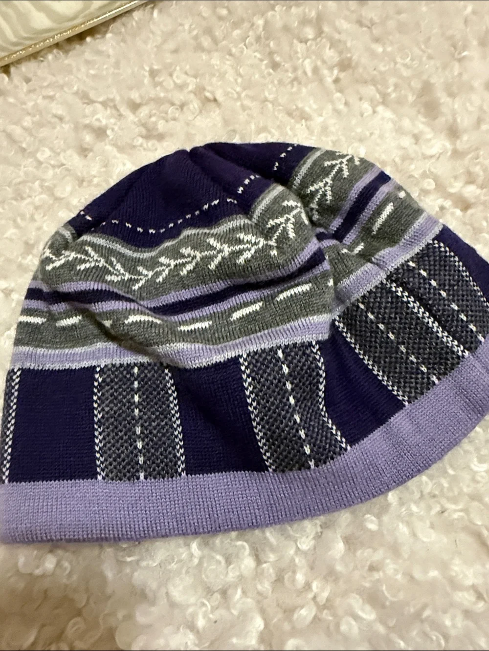 Smartwool Purple, Light Purple & Gray Striped Knit Beanie